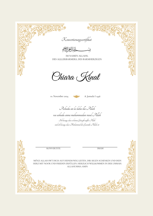 Conversion Certificate - Safia