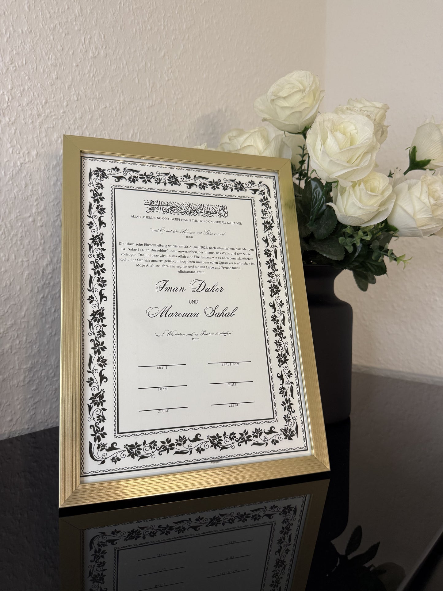 Nikkah Zertifikat - Islamische Eheurkunde - Mila Schwarz