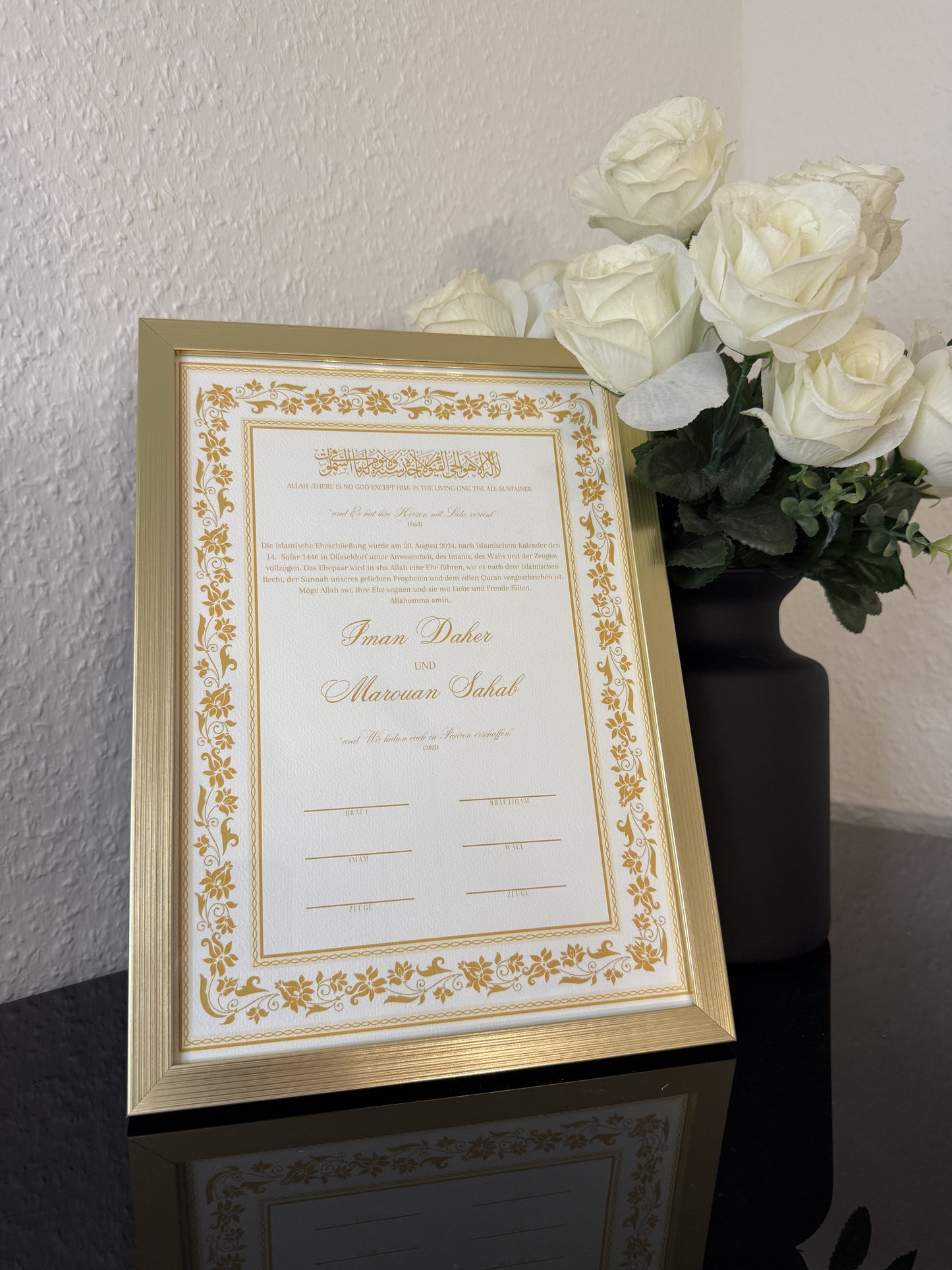 Nikkah Zertifikat - Islamische Eheurkunde - Mila Gold